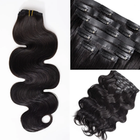 Extensions de cheveux ondulés à clips, cheveux naturels, invisibles, 7 pièces, extensions à clips, 100% cheveux humains Remy vierges