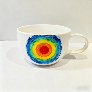 Mug à café en céramique fait main - Motif de cible de tir à l'arc peint à la main - Cadeau de vacances idéal - Product Image 3