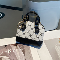 Tas Rantai Mini Louis Le High-End Portabel Motif Perak INS dengan Dompet Koin Anak Presbyopia Gantungan Kunci Kulit