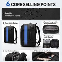Mochila de Compresión al Vacío, Bolsa de Viaje de Negocios Expandible, Impermeable, para Laptop de 17 Pulgadas, Antirrobo, con Candado TSA