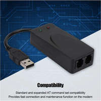 Modem Eksternal Data Faks Suara Dual Ports USB2.0 56K untuk Win 7 8/10