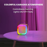 Mini altavoz portátil K12, venta al por mayor, micrófono doble, función de Audio para exteriores para cantar en casa, Karaoke