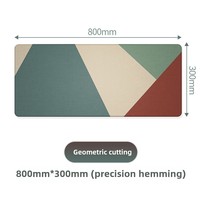 Grand tapis de souris à coupe géométrique en caoutchouc antidérapant élargi, tapis de bureau antidérapant doux, clavier pour ordinateur de jeu