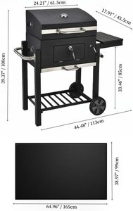 Parrilla de Barbacoa de Acero al Carbono con Recubrimiento en Polvo, Doble Función (Gas y Carbón), Estufa Multifuncional Grande para Interiores/Exteriores sin Humo - Product Image 3