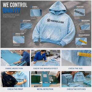 Sudadera con capucha y parche bordado de chenilla personalizado al por mayor OEM, sudadera oversize de streetwear con bordado, fábrica de ropa de alta calidad - Product Image 3