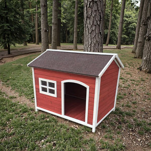 Villa pour chien en bois massif SHUNDA SDD008 avec motif imprimé pour chiens moyens/grands - Maison pour animaux de compagnie d'extérieur toutes saisons - Product Image 3