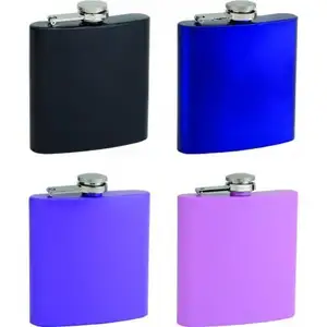 6oz Factory High Grade Painting Color Kitchen Tabletop 18 8 Stainless Steel Hip Flask Wholesale