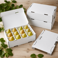 Witte perenverzenddoos met gebogen houders en ventilatiegaten, aangepaste logo fruitverpakking voor perenboerderijen groothandel