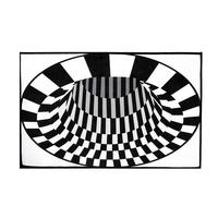 Tapis moderne de luxe 3D à effet d'illusion optique, antidérapant, à poils longs, rembourré, lavable, pour salon, chambre à coucher