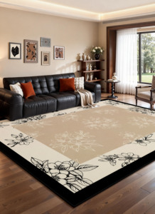 Tapis Rétro Français Style Mid-Century Moderne Nouveau Style 2026 |   Salle de séjour, chambre à coucher, usage domestique |   Tapis de canapé lavable sans lavage ni essorage - Product Image 2