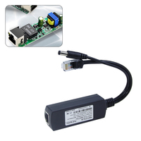 Adaptador Divisor de Corriente DC Jack Poe, Divisor de Alimentación a través de Ethernet de 12V, para Sistemas de Seguridad con Cámaras IP CCTV