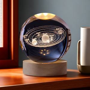 Boule de cristal du système solaire 3D avec base <span class=keywords><strong>en</strong></span> <span class=keywords><strong>bois</strong></span>, sphère de la planète de l'univers gravée - Product Image 6