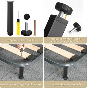 <span class=keywords><strong>Pieds</strong></span> de meubles en métal réglables de 25 cm, 4 pièces, <span class=keywords><strong>pieds</strong></span> modernes à <span class=keywords><strong>lattes</strong></span>, <span class=keywords><strong>pieds</strong></span> universels percables pour lit, meubles de salon - Product Image 4