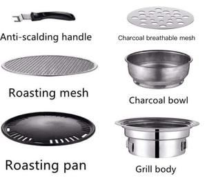 Parrilla Coreana de Carbón Vegetal de 35 cm, Parrilla para Barbacoa Casera, Parrilla de Camping, Ahumador de Mesa - Product Image 5