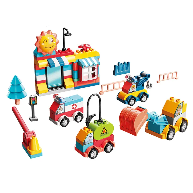 3D juguetes para ninos 135 pcs diy assembly bricks set toy kids play city car building block diy for kids toys blocks building