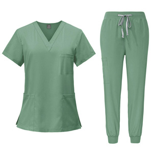 Set di Camici Medici Unisex a Maniche Corte in Poliestere Dobby Elastico ad Asciugatura Rapida per Sala Operatoria Ospedaliera, Personalizzabili con Logo, Taglia <span class=keywords><strong>XL</strong></span> - Product Image 4