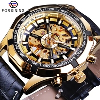 Montres mécaniques de luxe en cuir pour hommes Forsining, vente chaude, étanches, squelette, avec aiguilles lumineuses, ovales, 24 mm