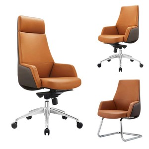 Chaises de bureau – Échantillon gratuit – Fauteuil de direction moderne en similicuir PU, pivotant à 360°, dossier haut, avec accoudoirs et réglage en hauteur, pour personnel et cadres - Product Image 2