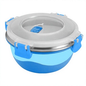 Lock Lid <b>Lunch</b> <b>Box</b> Stainless Steel Tiffin <b>Lunch</b> <b>Box</b> Polished Camping Food Carrier with Lock Lid With Plastic <b>Lunch</b> <b>Box</b> - Product Image 1