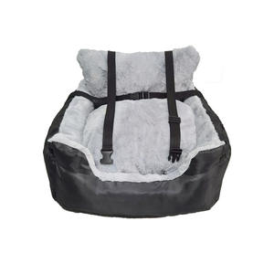 Asiento de coche suave para perros pequeños, cama de viaje para el hogar, totalmente desmontable y lavable, elevador para gatos con bolsillo de almacenamiento - Product Image 1