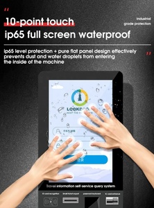 Black Metal Housing 43'' Capacitive Touch Screen ID Card Recognition Card Reader High-speed Travel Self-service Kiosk - Product Image 6
