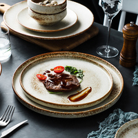Service de table rétro en céramique, blanc laiteux, pour Restaurant, 4 pièces, vente en gros