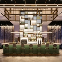 Desain Interior Restoran Kopi Mewah Modern Kustom, Furnitur Kafe yang Disesuaikan, Kustomisasi Ruang F&B Komersial Satu Atap