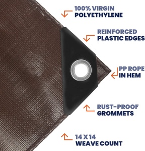 Bâches en poly marron robustes résistantes aux intempéries traitées aux UV, respirantes, style uni, modèle enduit, liquidation à prix réduit - Product Image 6