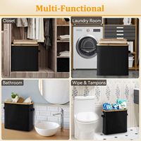 Panier de rangement pour papier toilette en tissu de bambou avec couvercle, support autoportant pour rouleaux de papier, boîte de rangement, organisateur pour salle de bain