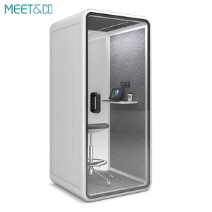 Vente en gros usine – Cabines de travail acoustiques modernes personnalisables avec bureau réglable en hauteur et facilement démontable - Product Image 5