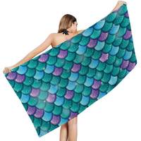 Grande serviette de plage personnalisée en microfibre recyclée à séchage rapide pour cadeau promotionnel