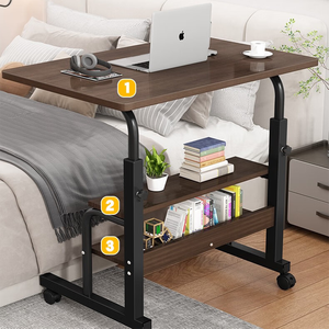 Mới đến thiết kế hiện đại hộ gia đình Máy Tính Xách Tay Bảng Chiều cao có thể điều chỉnh máy tính xách tay Bàn Cạnh Giường ngủ bàn di chuyển nghiên cứu bảng với bánh - Product Image 2