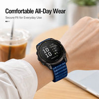 Bracelet de montre en nylon compatible avec Garmin Tactix 8 Fenix 7X 6 Pro Descent Forerunner Wave Loop Hook and Loop QuickFit Sport Strap