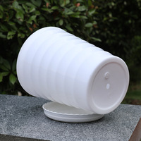 Pot Bunga Plastik Berulir JIUYI Ukuran Ekstra Besar, Tebal, untuk Tanaman Bunga dan Pohon, Indoor dan Outdoor