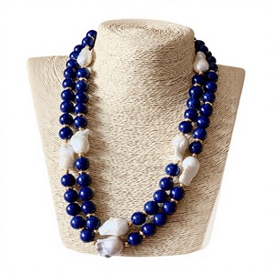 Meilleur collier vintage multicouche perlé pour femme, design élégant, en résine plaqué or, ensemble de bijoux fantaisie pour fête et mariage - Product Image 2
