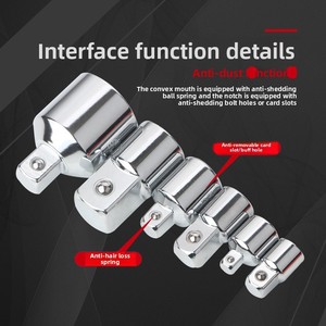 1-năm 6-Piece Chrome vanadi thép ổ cắm Adapter <span class=keywords><strong>Set</strong></span> Ratchet cờ lê cho ô tô bảo trì lớn 1/2 nhỏ 1/4 bay kích cỡ - Product Image 4