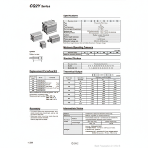 SMC Pneumatics Cylindre lisse CDQ2YA40-10DCZ Pièces pneumatiques - Product Image 1