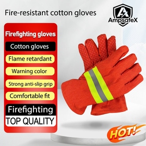 Gants de sécurité personnalisables en gros, directement de l'usine, en coton orange, pour la lutte contre les incendies et les secours, ignifuges et résistants à la chaleur - Product Image 1