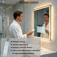 Televisor Inteligente para Baño, Pantalla Táctil Completa Impermeable, Espejo Inteligente para Gimnasio y Hotel, Control por Voz Android