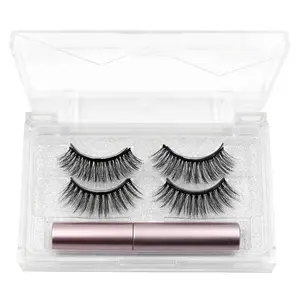 Groothandel Magnetische Wimpers Private Label 2 Pairs Herbruikbare Magnetische Valse Wimpers 3d Magneet Lash Strips 2 Pairs