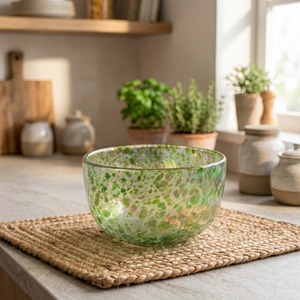 Bocal à bougie cylindrique sans pied en verre à pois colorés fait main, support de bougie pour décoration de Noël, recyclable - Product Image 3