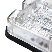 Luces LED Estroboscópicas Azules de 18L para Parrilla, Barra de Luces para Superficie de Parrilla, Súper Brillantes, IP65 Impermeables, 24W, 10 Luces Intermitentes Seleccionables