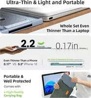 Écran d'extension pour ordinateur portable 14 pouces FHD 1080P, moniteur portable triple pour ordinateur portable avec écran IPS ultra-fin, USB-C Plug and Play
