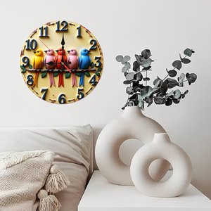 Round Wooden Wall <b>Clock</b> 25Cm Silent Non Ticking Bedroom Home Decor <b>Clock</b> - Product Image 4