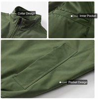 Blouson d'hiver matelassé pour homme, style aviateur, col montant, couleur unie, vintage, vêtement de travail, OEM ODM