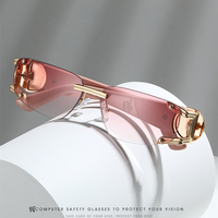 Lunettes de soleil rectangulaires sans monture pour hommes, design en métal sculpté, texture de haute qualité, verres UV400, lunettes de soleil tendance pour un usage quotidien