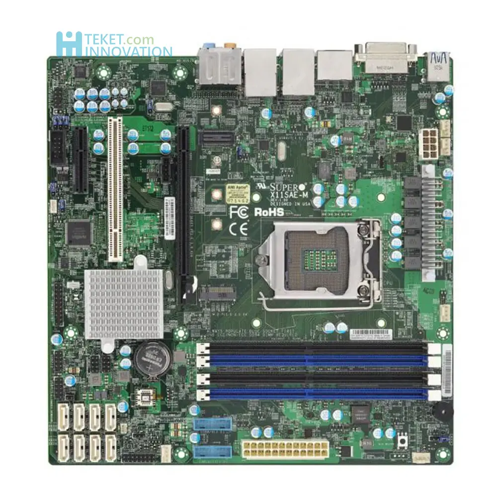 Supermicro X11SAE-M LGA 1151 DDR4 2400MHz Up to 64GB in 4 DIMM 8 SATA3 1 PCIe M.2 1 PCIe 3.0 x16, 1 DP, 1 HDI, 1 DVI - D, 1COM