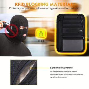 Fire Resistant Block Neck Pouch Passport <b>Bag</b> Cellphone <b>Bag</b> for Men Women - Product Image 5