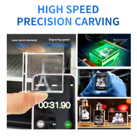 Machine de Gravure Laser 3D JUNFEI en Verre Cristal, Graveur Intérieur Haute Vitesse à Lumière Verte 5W, Machines de Marquage Laser Portables pour Cadeaux