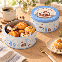 Boîte en étain personnalisée avec logo, boîte en étain imprimée, qualité alimentaire, emballage en gros, boîtes métalliques rondes pour biscuits, gâteaux, chocolat